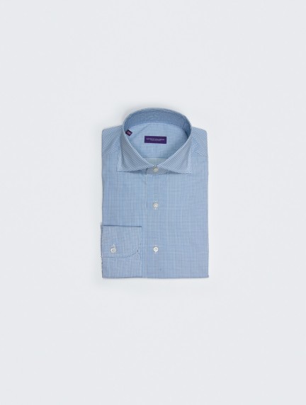 Patrick Hellmann Collection100% Cotton Shirt With Blue Patternimage1164